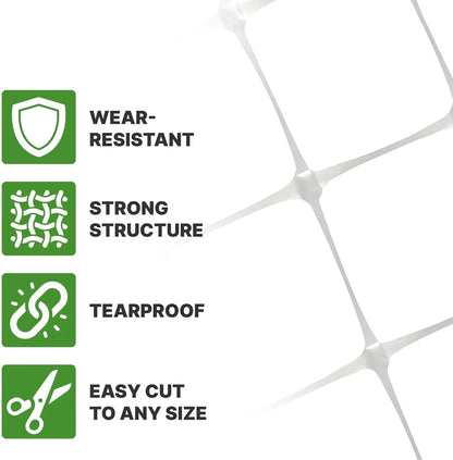 Plant Trellis Netting - Heavy Duty PP Climbing Support Mesh for Vertical Garden & Hydroponic Growing