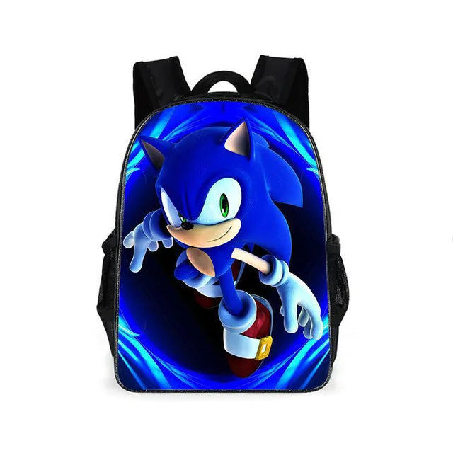 3PC Sonic Backpack School Bag Set – Anime Cartoon Zipper Backpack for Boys & Girls, Primary and Middle School Students