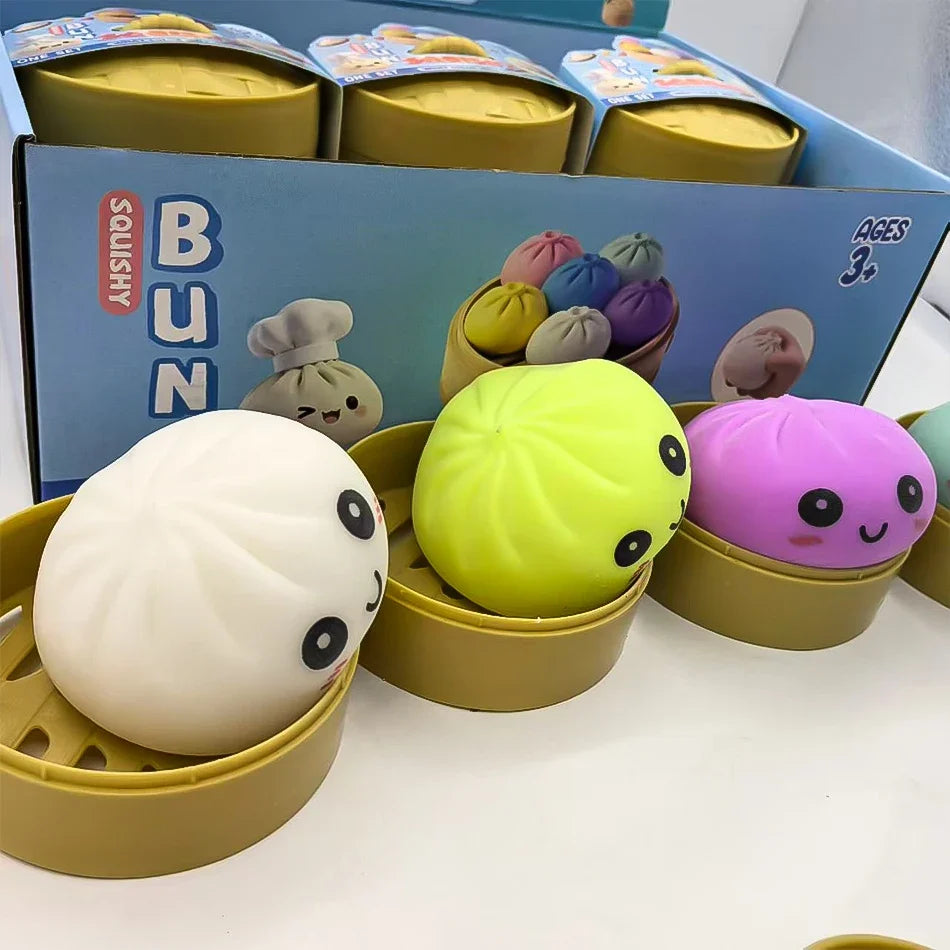 Colorful Dumpling Squishy Toy - Blind Box Stress Relief Squeeze Toy for Anxiety Relaxation and Fun