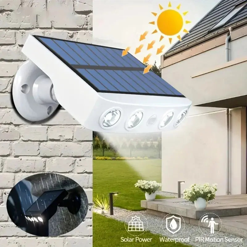 Powerful 4 LED Solar Security Lights – Waterproof Outdoor Wall Lamp with Motion Sensor and 3 Modes for Garden and Street