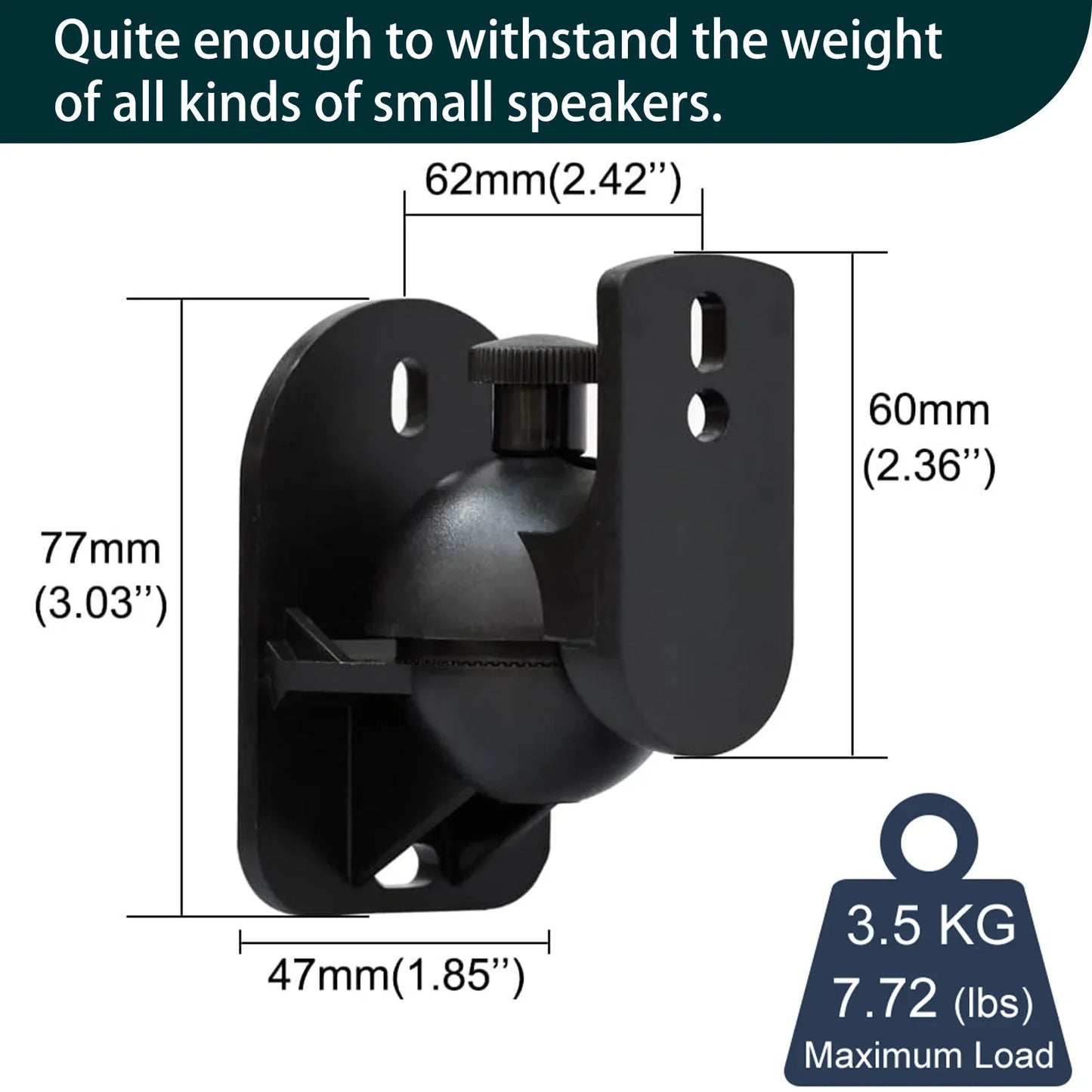 Speaker Wall Mount Bracket - Space-Saving Rugged Audio Speaker Mount Stand