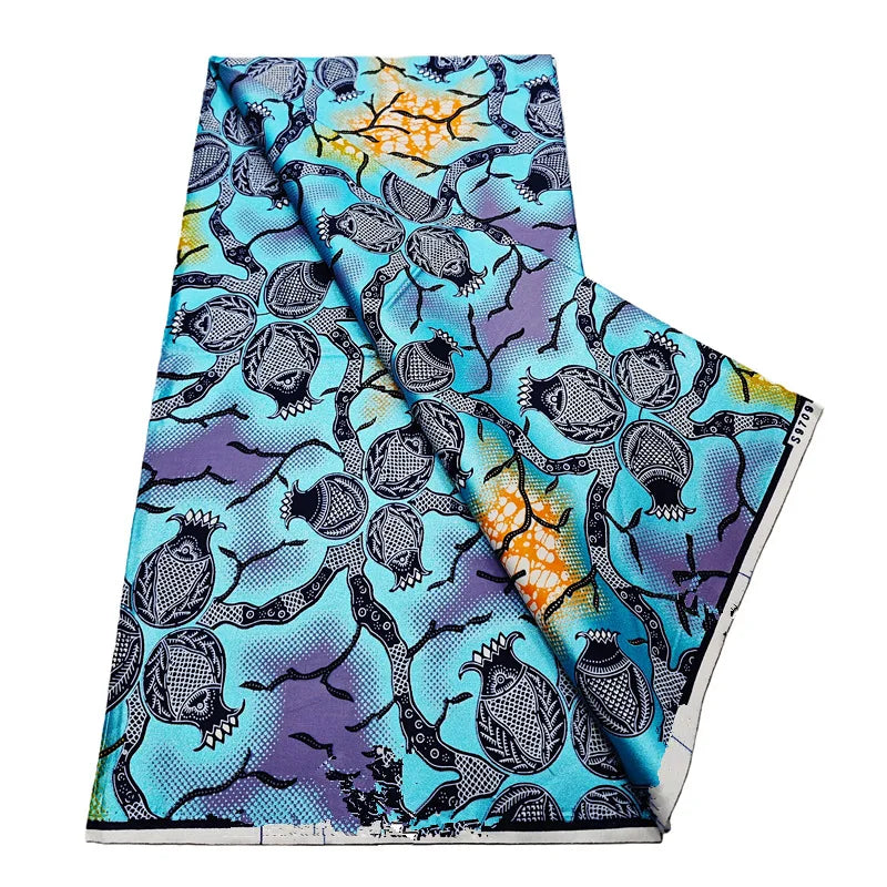 African Real Wax Print Fabric - 6 Yards 100% Cotton Ghana Ankara Loincloth Material