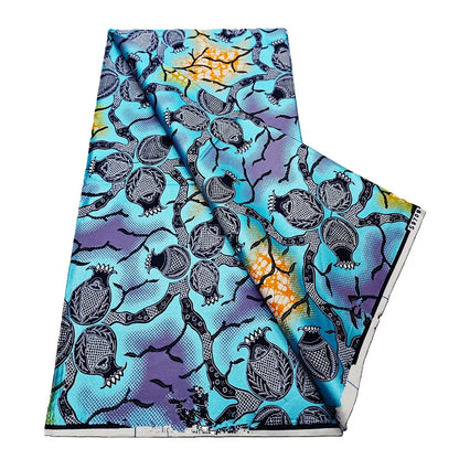 African Real Wax Print Fabric - 6 Yards 100% Cotton Ghana Ankara Loincloth Material