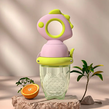Dinosaur Baby Fruit Feeder - Silicone Rotating Fresh Food Teether & Safe Feeding Tool for Kids