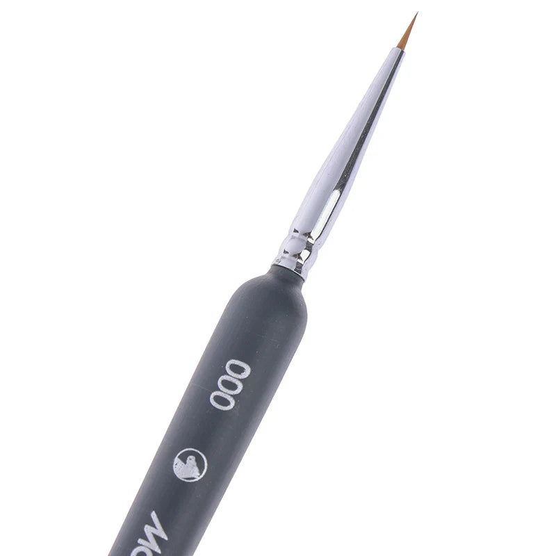 3PCS Gouache & Watercolor Mini Paint Brushes – 0/00/000 Wolf Hair Sketch & Detail Brushes for Professional Art