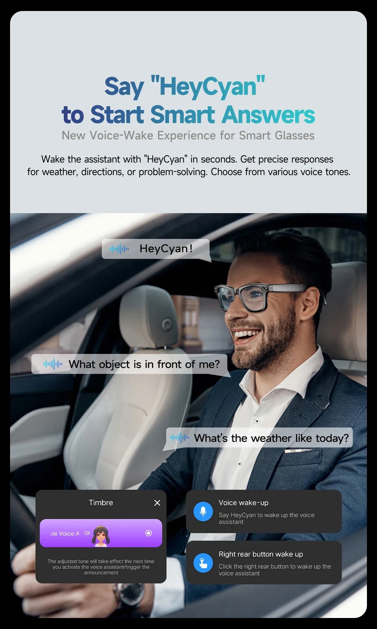 8MP Smart Glasses — AI Photo Recognition, Video Recording, Translation, Bluetooth, IP65 Waterproof, 270mAh Battery