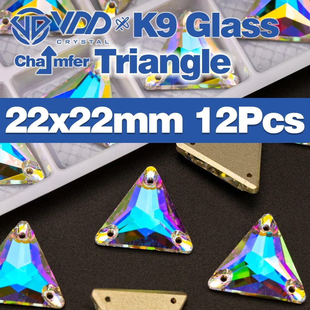 AAAAA K9 Glass Sew-On Rhinestones - AB Crystal Flatback Stones for Wedding Dress & Clothing Accessories