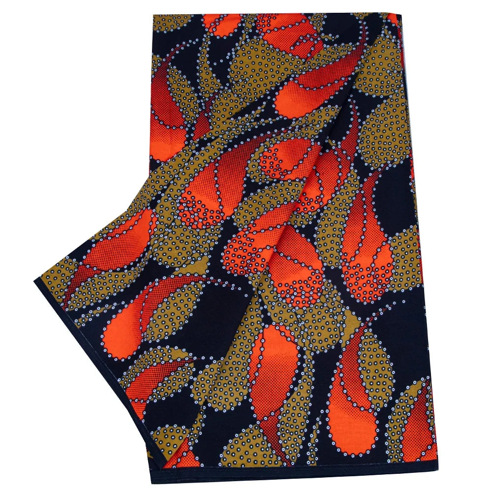 African Ankara Double Print Batik Fabric - Real Wax Patchwork Textile for DIY Sewing, Wedding Dresses & Crafts