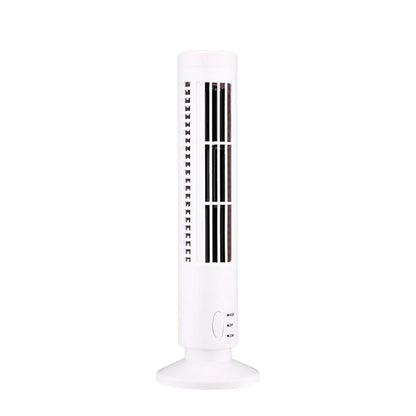 LED Bladeless Tower Fan - Quiet 90° Oscillating USB Portable Desk Fan with Light for Home, Bedroom & Office