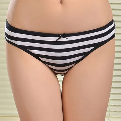 YOUREGINA Plus Size Seamless Panties - Striped Cotton Women’s Underwear Briefs 3 Pack