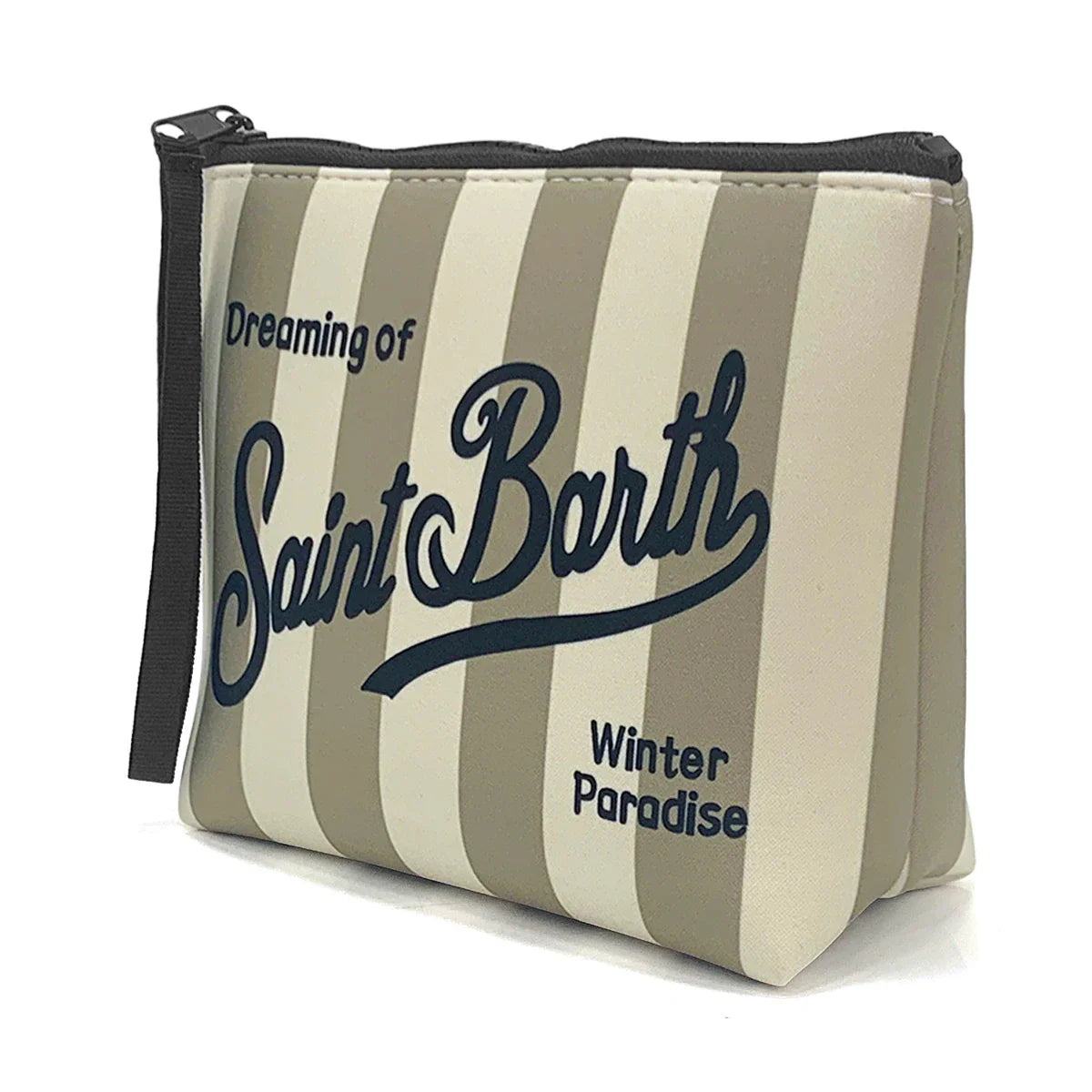 S-SAINT BARTH Pink Neoprene Clutch Bag – Trendy Vertical Zip Pouch Makeup & Toiletry Purse for Women