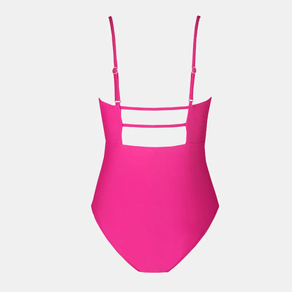 CUPSHE Leaf Print Square Neck One-Piece Swimsuit for Women – Sexy Backless Shirred Monokini Swimwear 2023 Beach Bathing Suit