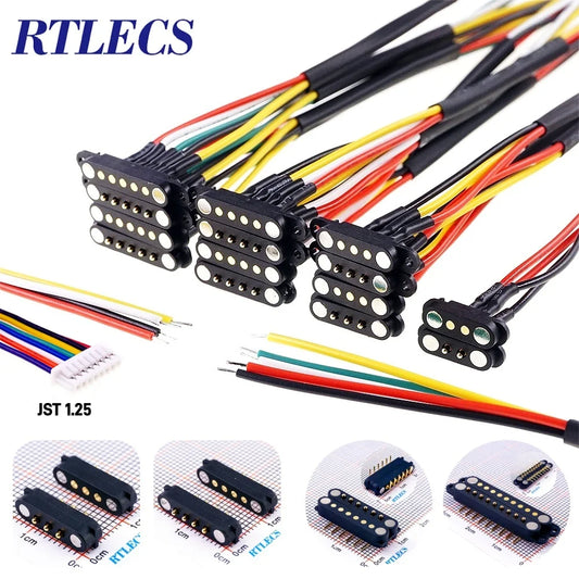 DC Magnetic Pogo Pin Connector - 2A Spring Loaded 2-9 Pin Male Female Power Socket