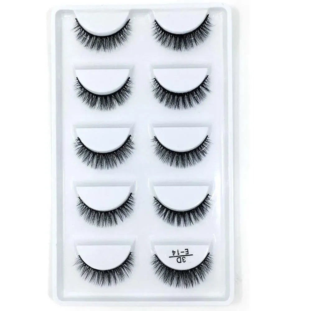 5 Pairs 3D Real Mink False Eyelashes – Soft Natural Look Eyelash Extensions for Makeup & Daily Wear