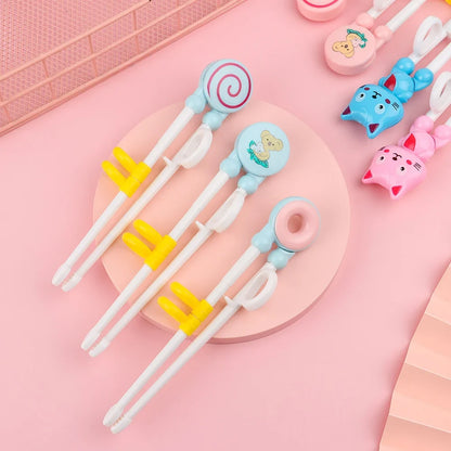 Cartoon Animal Training Chopsticks - Reusable Kids Learning Chopsticks for Baby Self-Feeding