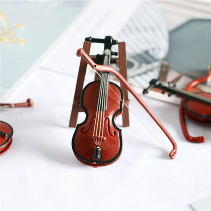 1/12 Miniature Doll Musical Instruments - Piano, Violin, Guitar & More Dollhouse Accessories Collection