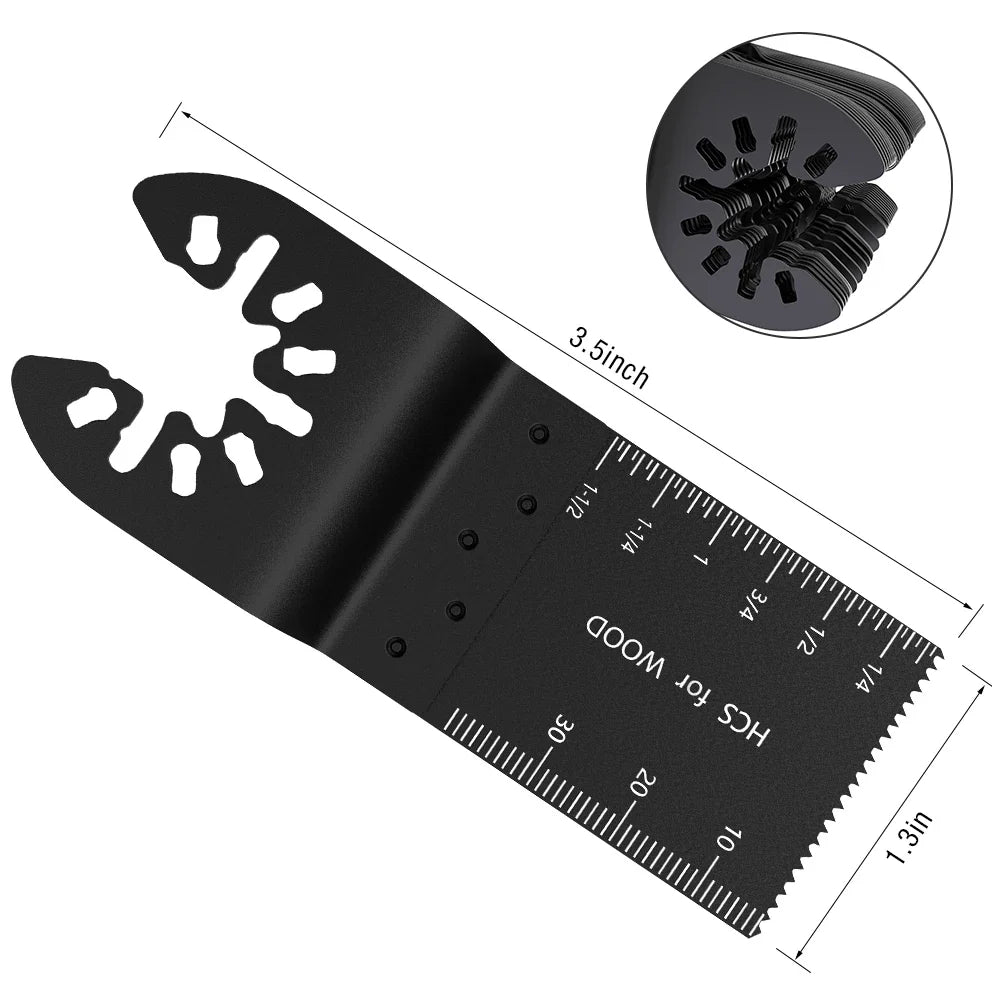 Universal Oscillating Saw Blades - 5-60PCS Multi Tool Cutting Blades with Scale for Wood, Dremel, Milwaukee & DIY Projects