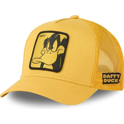 Anime Cartoon Snapback Cap - Cotton Mesh Trucker Hat for Men & Women Hip Hop Dad Style