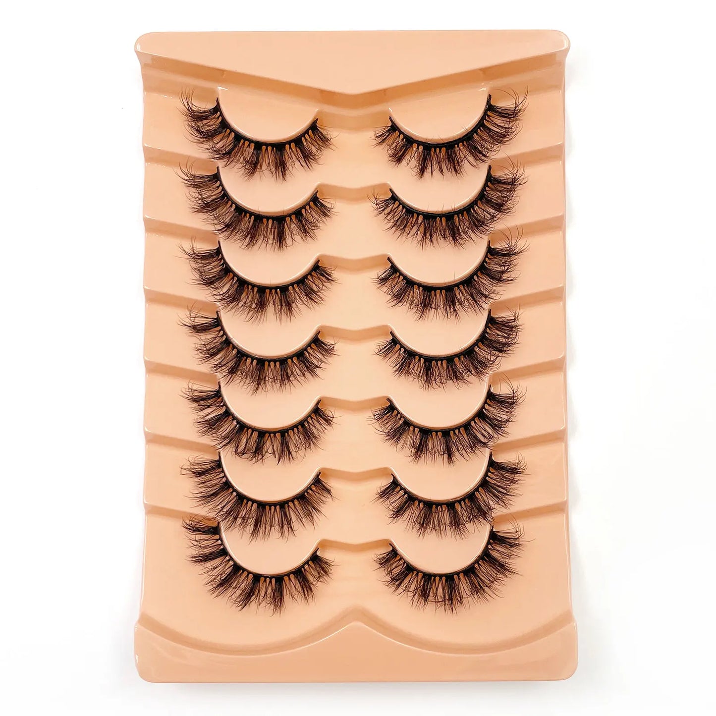 7 Pairs 3D Mink Fur False Eyelashes – Thick Short Dramatic Natural Look Makeup Lashes Wholesale