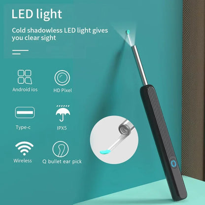 Wireless Smart Visual Ear Cleaner – 1296P Camera Otoscope Ear Wax Removal Health Care Kit