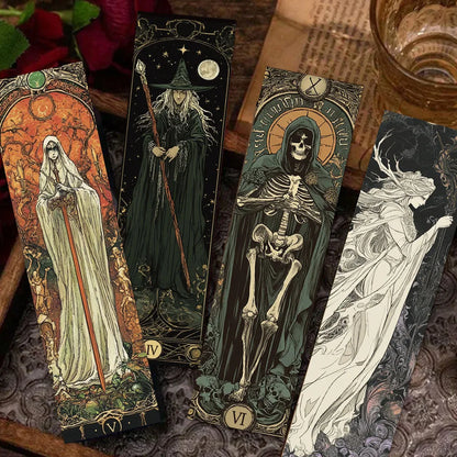 Gothic Dark Wizard Bookmarks 30/60PCS - Creative Decorative Reading Cards for Books & DIY Crafts