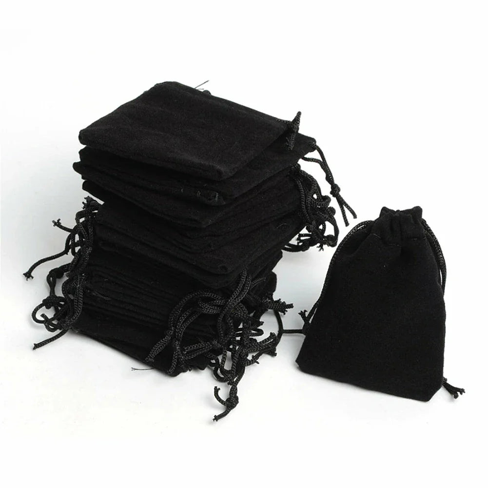 100pcs Velvet Drawstring Bags – Jewelry Gift Pouches for Wedding, Party, Sweets & Display (5x7/7x9/10x14cm)