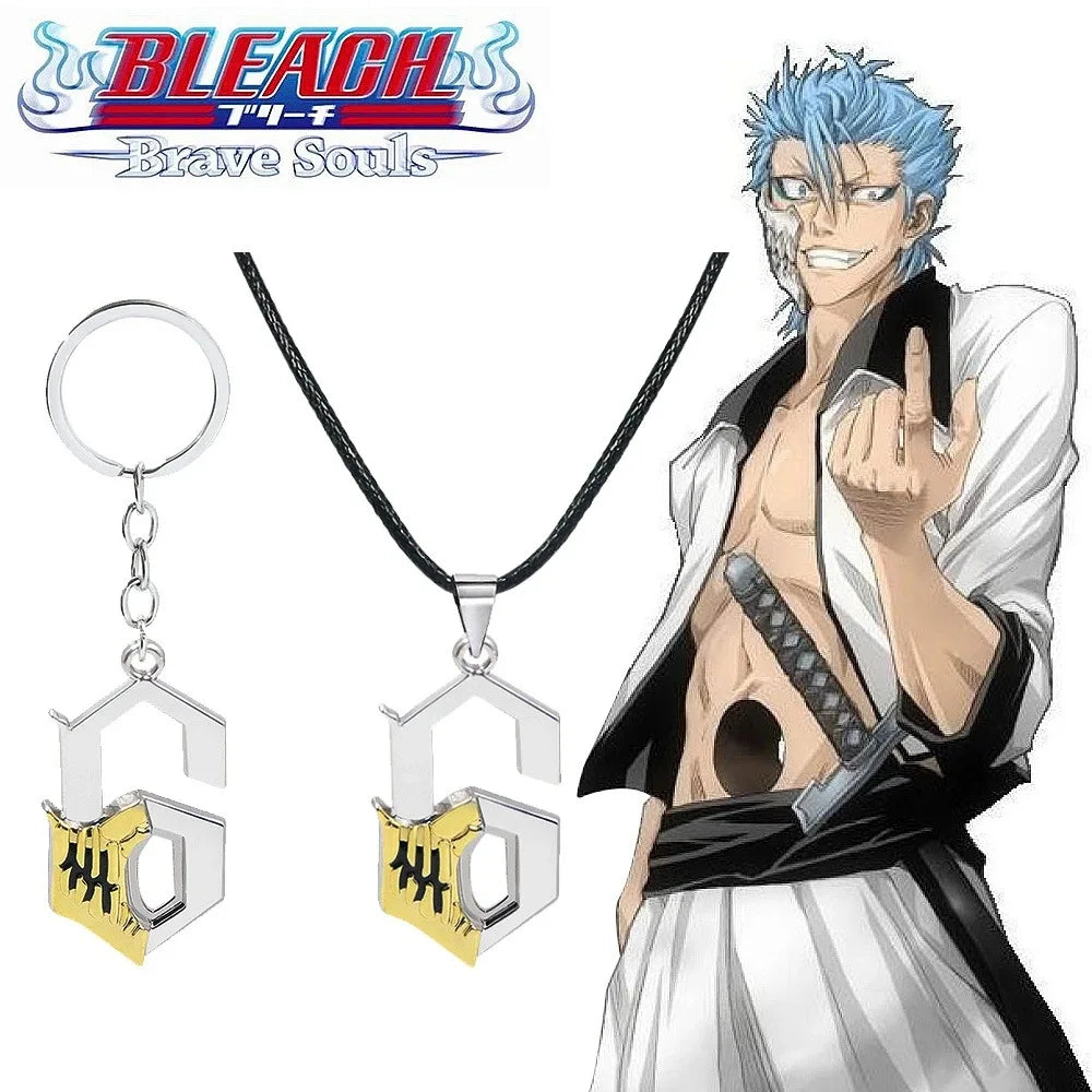 Grimmjow Jaegerjaquez 6th Blade Logo Keychain - Anime Cosplay Necklace Jewelry Fan Collection Gift