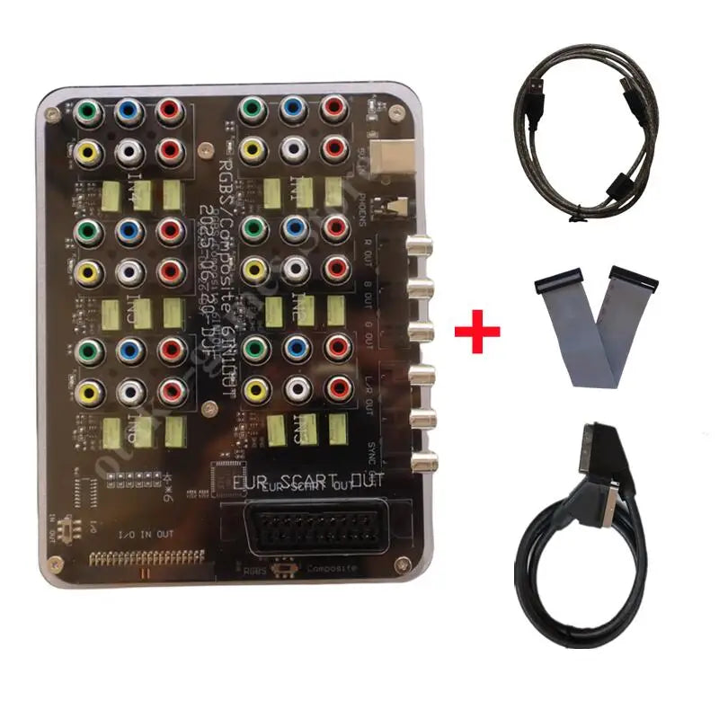 2025 6-in-1 RGBS Distributor & Converter – SCART Auto Switcher Board for MD/MD2/SS/PS/PS2/PS3/DC/SFC