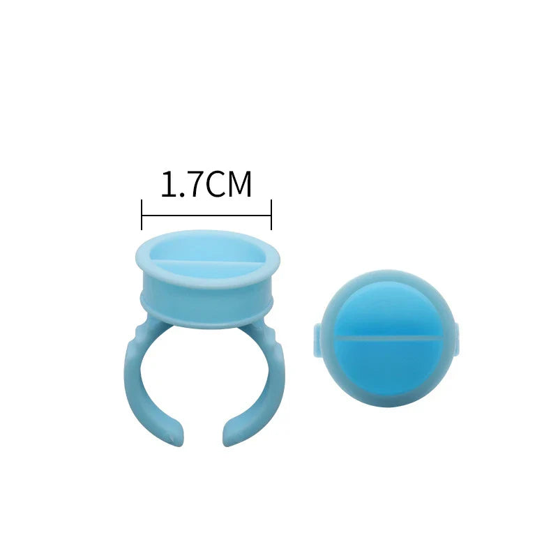 AILEISHI 100PCS Disposable Eyelash Glue Cup Rings – Lash Extension Pigment Holder Tattoo Makeup Tools