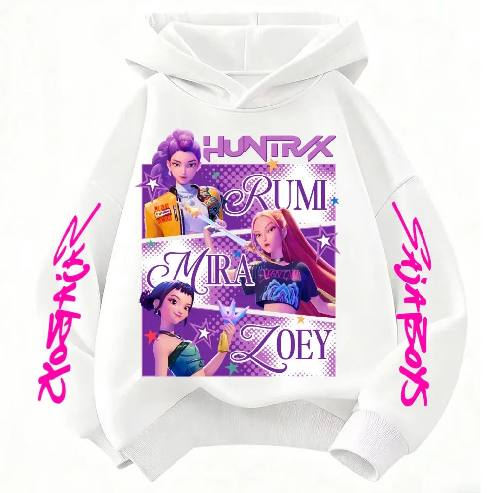 KPop Demon Hunters Huntrix Hoodie – Kids Fashion Sweatshirt for Girls & Boys, Spring Autumn Casual Tops
