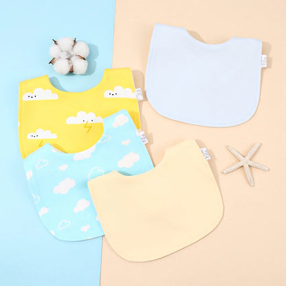 Cotton Baby Bib Set - Adjustable Soft Infant Feeding Bibs Burp Cloths Bandana Scarf for Boys & Girls