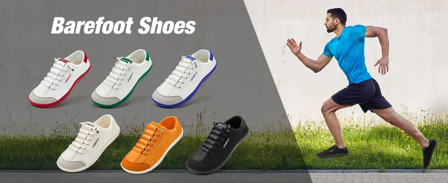 HOBIBEAR Unisex Barefoot Shoes – Zero Drop Wide Toe Casual Canvas Minimalist Walking Sneakers