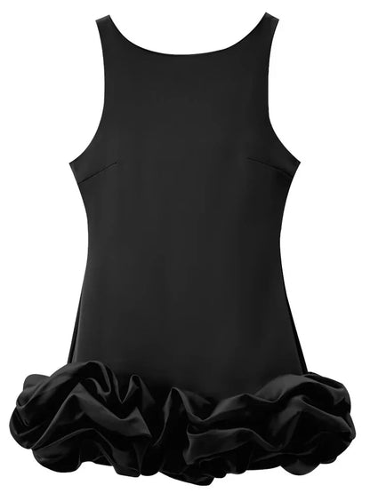 Women’s Ruffle Backless Mini Dress - HXAO Sleeveless Bodycon Summer Party Dress in White Black Red