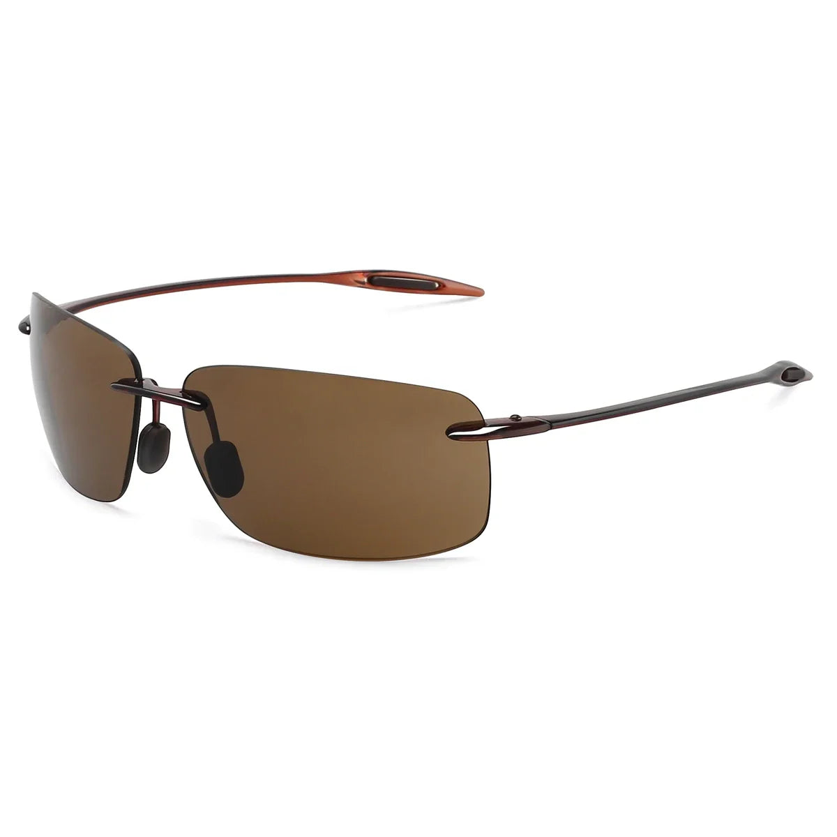 JULI Polarized Classic Sports Rimless Sunglasses – Ultralight Rectangle Frame for Men, Ideal for Fishing, Driving, UV400 Protection, Model MJ8009