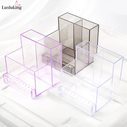 Translucent Nail Drill Machine Organizer | 3-Row Acrylic Storage for Nail Bits & Tools