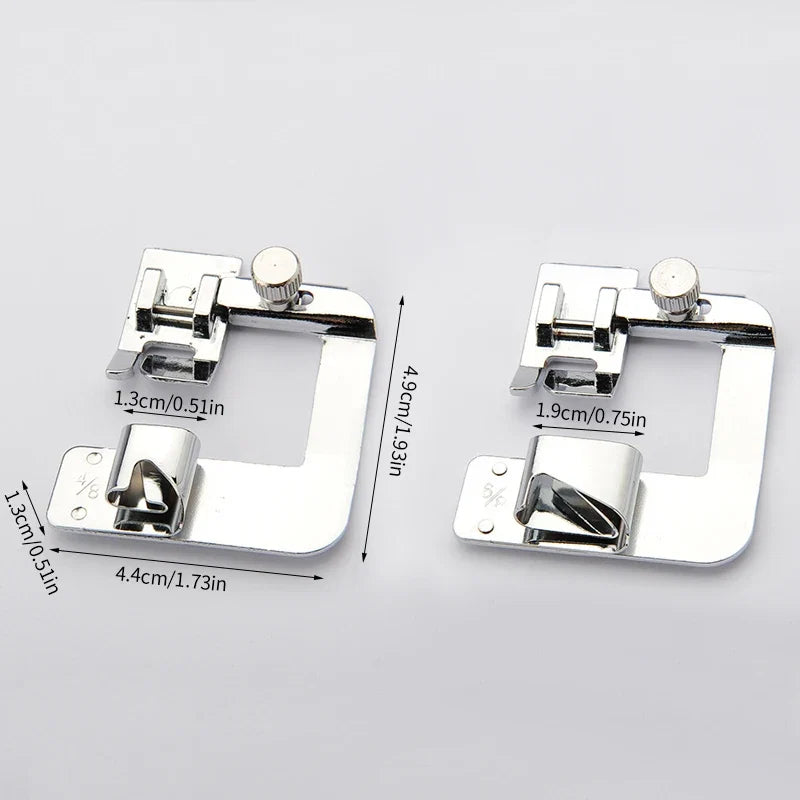 Sewing Machine Rolled Hem Presser Foot - 9mm 13mm 19mm 25mm Multi-Size Sewing Accessory
