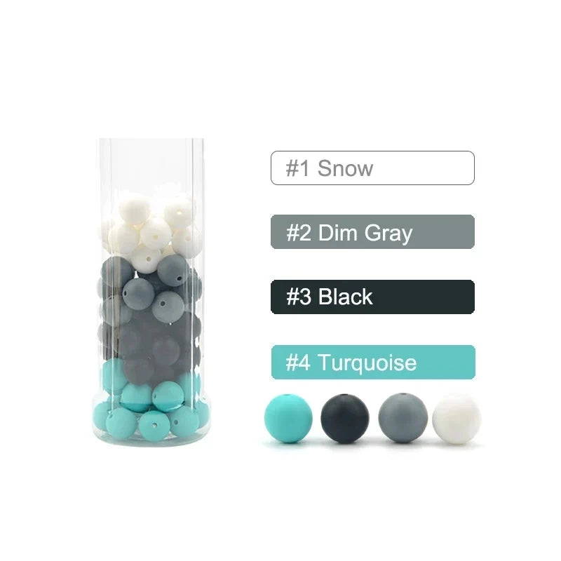 LOFCA Silicone Round Beads 20pcs - 9/12/15mm DIY Jewelry Making Beads for Bracelets, Keychains & Necklaces