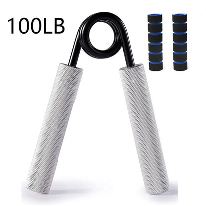 Aluminum Alloy Hand Gripper with Sponge Sleeve — Spring Steel Fitness Trainer for Arm & Finger Strength, Home Gym for Men