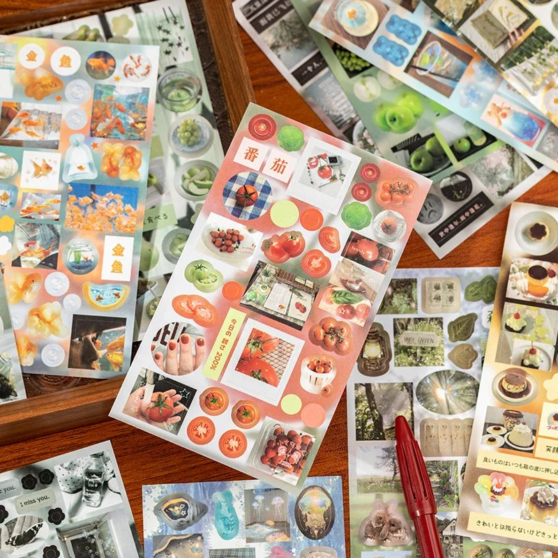 20Pcs Retro Cartoon Sticker Set - Die Cut Scrapbooking Stickers for Diary Journaling DIY Crafts & Japanese Stationery