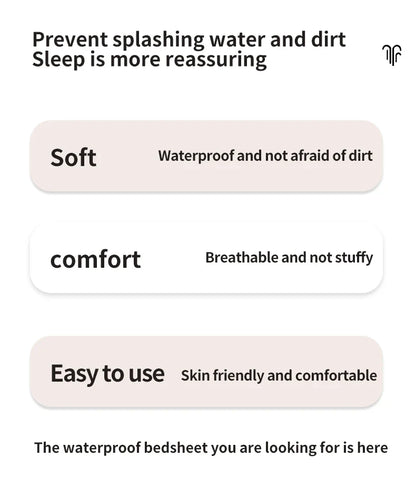 Waterproof Fitted Bed Sheet – 360 Elastic Band Mattress Protector for Single, Double, King & Queen Size