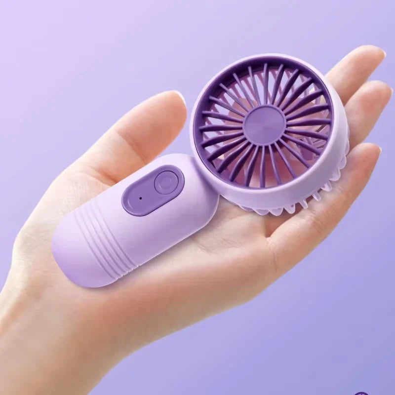 Mini Handheld USB Fan – 3-Speed Strong Wind Portable Desk Fan, Rechargeable for Students, Office, Outdoor, Travel, and Camping
