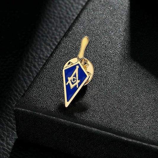 Vintage Masonic Emblem Brooch - Hollow Freemason Symbol Pin Badge for Collectors