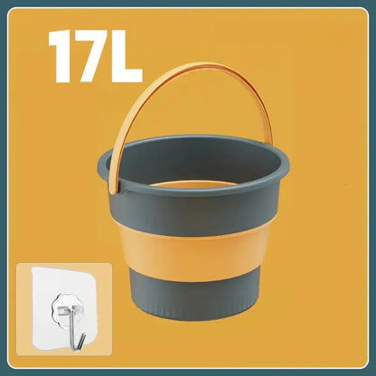 Portable Folding Silicone Bucket - 5L/10L/17L Collapsible Thickened Bucket for Car Washing, Fishing, Camping & Outdoor Use