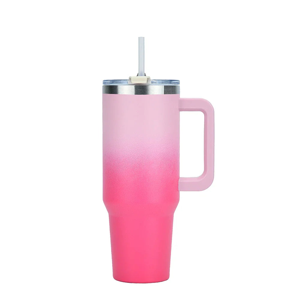 30/40oz Stainless Steel Insulated Tumbler – Large Thermos Bottle with Handle for Gym, Sports & Travel