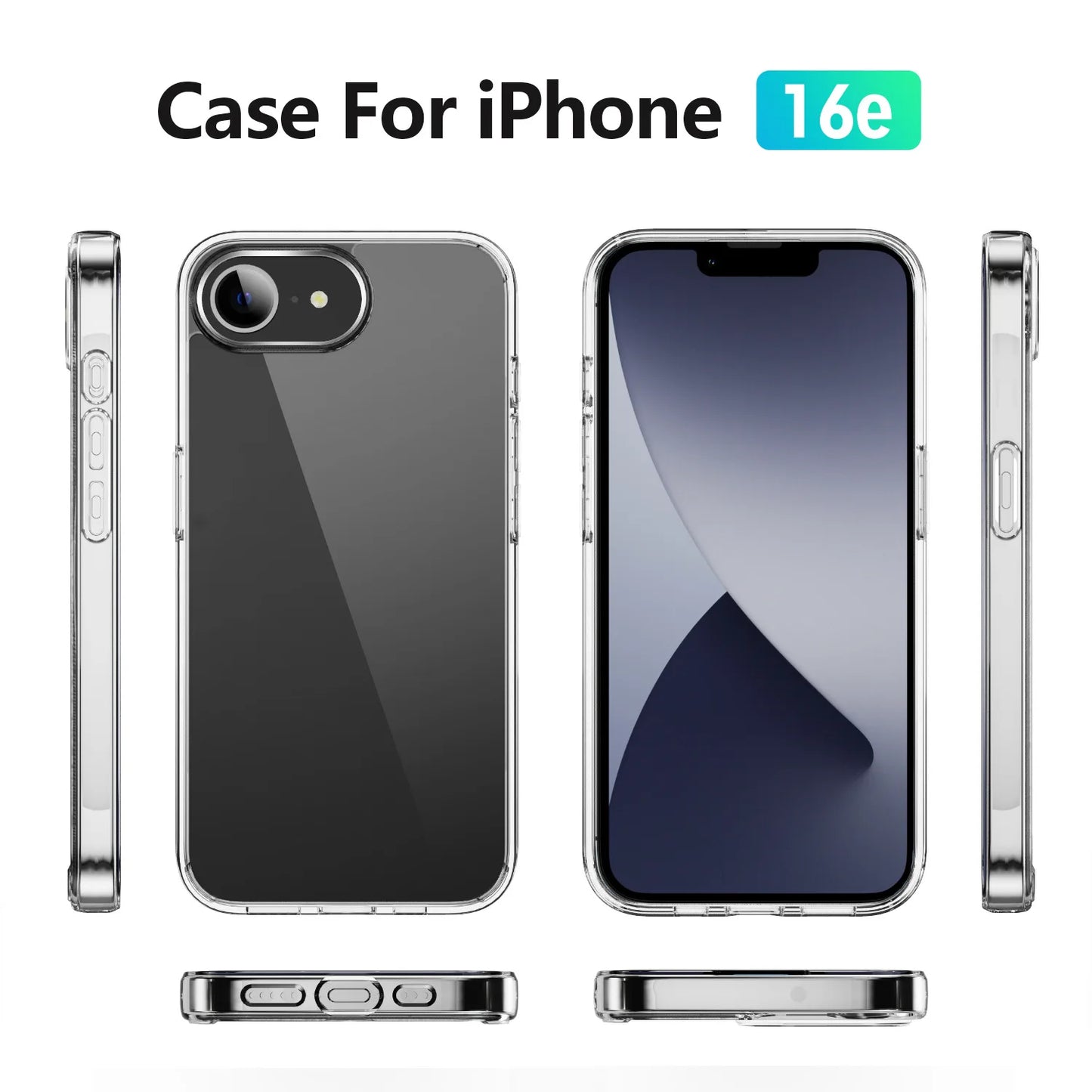 Clear Case for iPhone 16e - Transparent Protective Phone Cover