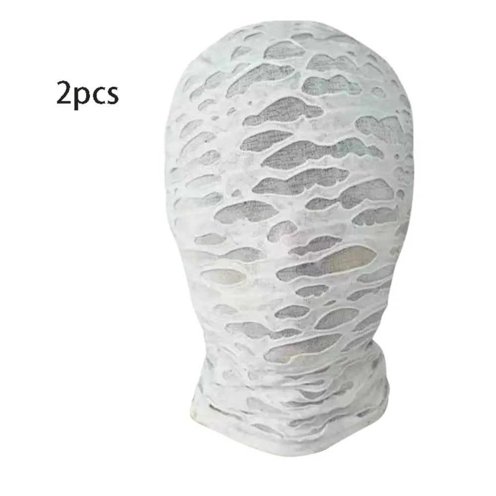 Black Cosplay Full Mask - Breathable Thin Hood Head Cover for Halloween & Costume Parties