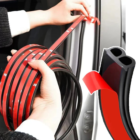 B Shape Car Door Seal Strip - Rubber Weatherstrip Soundproof Insulation Sticker for Auto Door Sealing & Vehicle Accessories