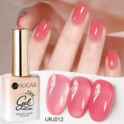 UR SUGAR 15ml Jelly Gel Polish - Milky White Translucent UV Soak Off Nail Art Varnish