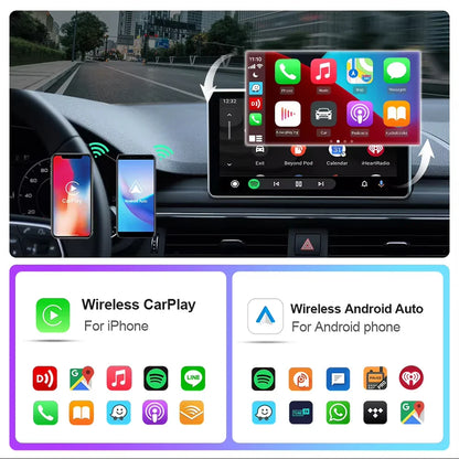 EKIY 2-in-1 Wireless CarPlay & Android Auto Dongle – AI Smart Box for Cars with Wired CarPlay