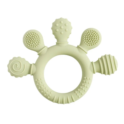 Baby Silicone Teether Toy - BPA Free Dental Chew Ring Bracelet for Infant Teething Relief and Kids Gift
